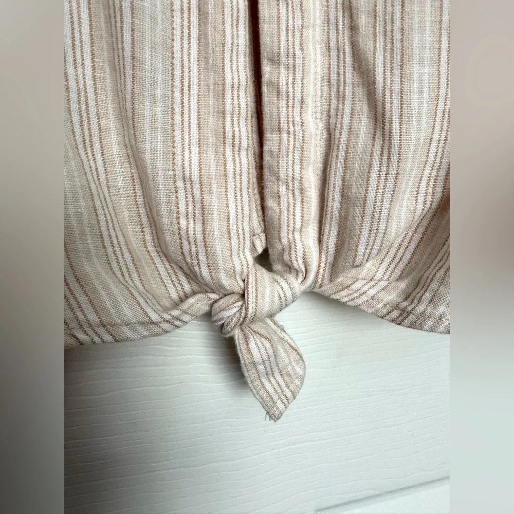 Tie Front Cap Sleeve Linen Top XXXL (22) NWT - Picture 4 of 13